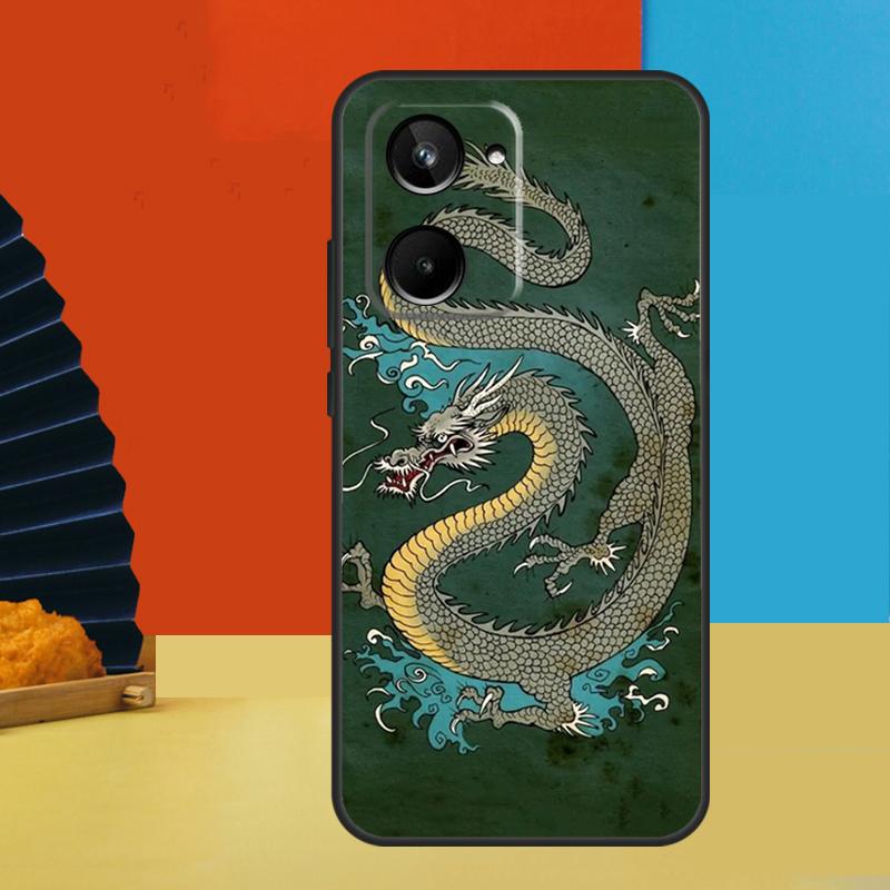 Чехол в китайском стиле с журавлем и драконом для Realme GT7 Pro GT6 10 11 12 13 14 15 Pro Plus C55 C67 C63 C61 C53 C31 C65 C71 C75