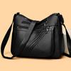 Women's Small Square Bag Shoulder Bag Soft Leather Mother Bag Multi-Layer Bag