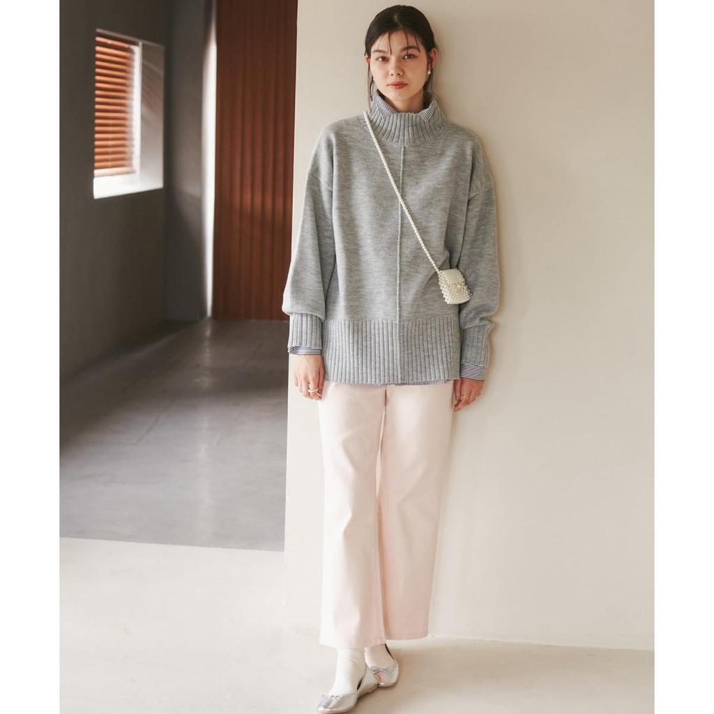 ROPE PICNIC GDM54110 Black Knit Pullover with Center Machine Perfect for Coordinating with Other Items Women's (01) Tuck, Mid-Length, Anti-Static,