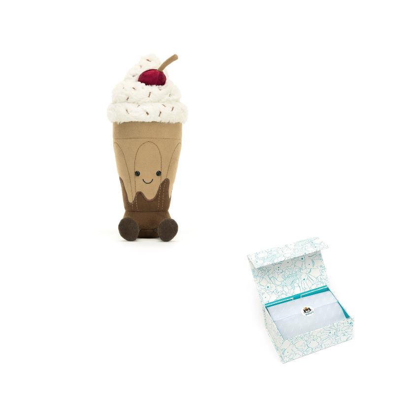 JELLYCAT Серия Гурман Марлин Шоколадный молочный коктейль Успокаивающая кукла Плюшевая фигурка 27 см в высоту