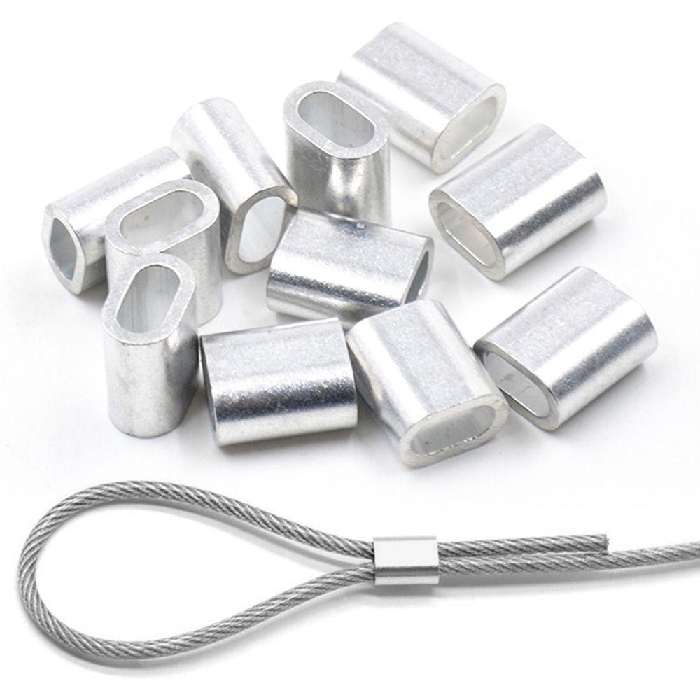10-50Pcs M1 To M12 Crimp Sleeve Oval Wire Ferrules New Cable Clip Steel Wire Rope