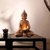 Meditation Buddha  Statue Ornaments Stone Buddha Candle Holders For Home/garden Buddha Decor