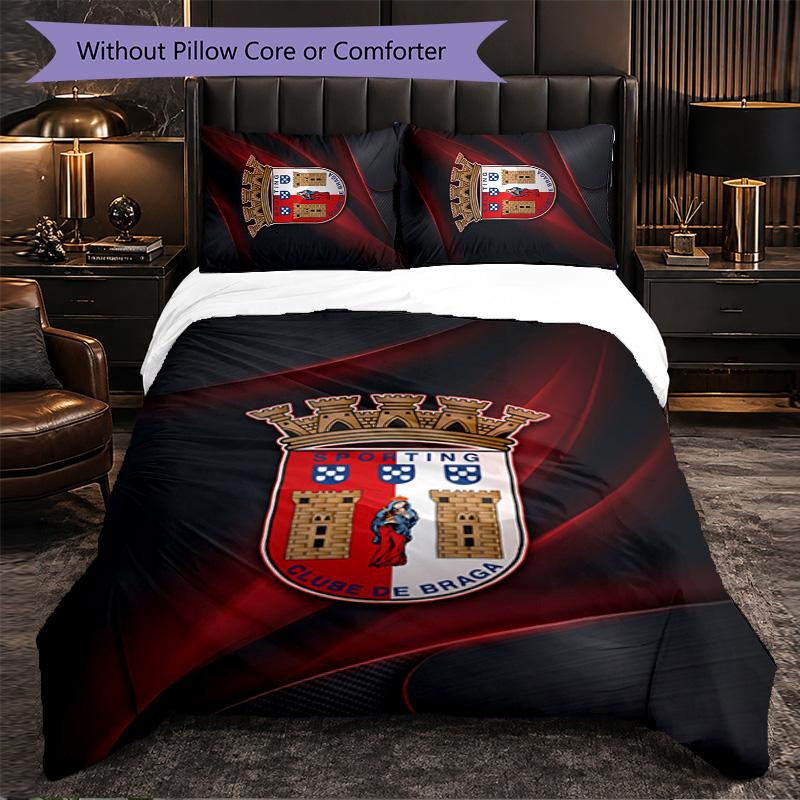Braga FC Themed Bedding 3Pcs Duvet Cover Set Decorative Bed Linen For Teen Room Home Decoration
