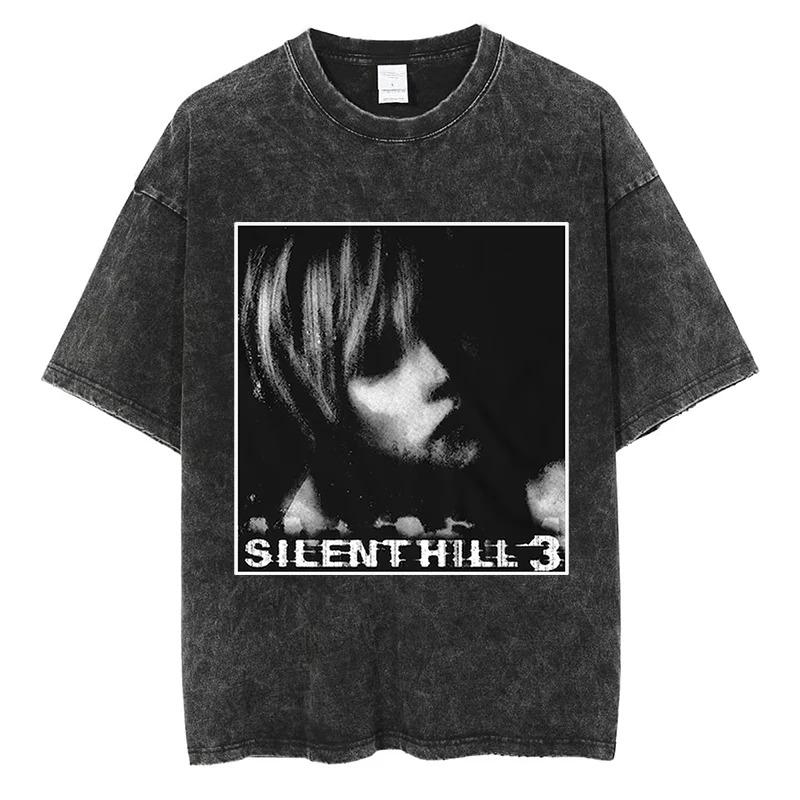 Футболка Silent Hill Biohazard Survival Horror Parasite Eve Eyes Graphic Мужская Женская Уличная Одежда Хлопок Оверсайз Футболки с Коротким Рукавом