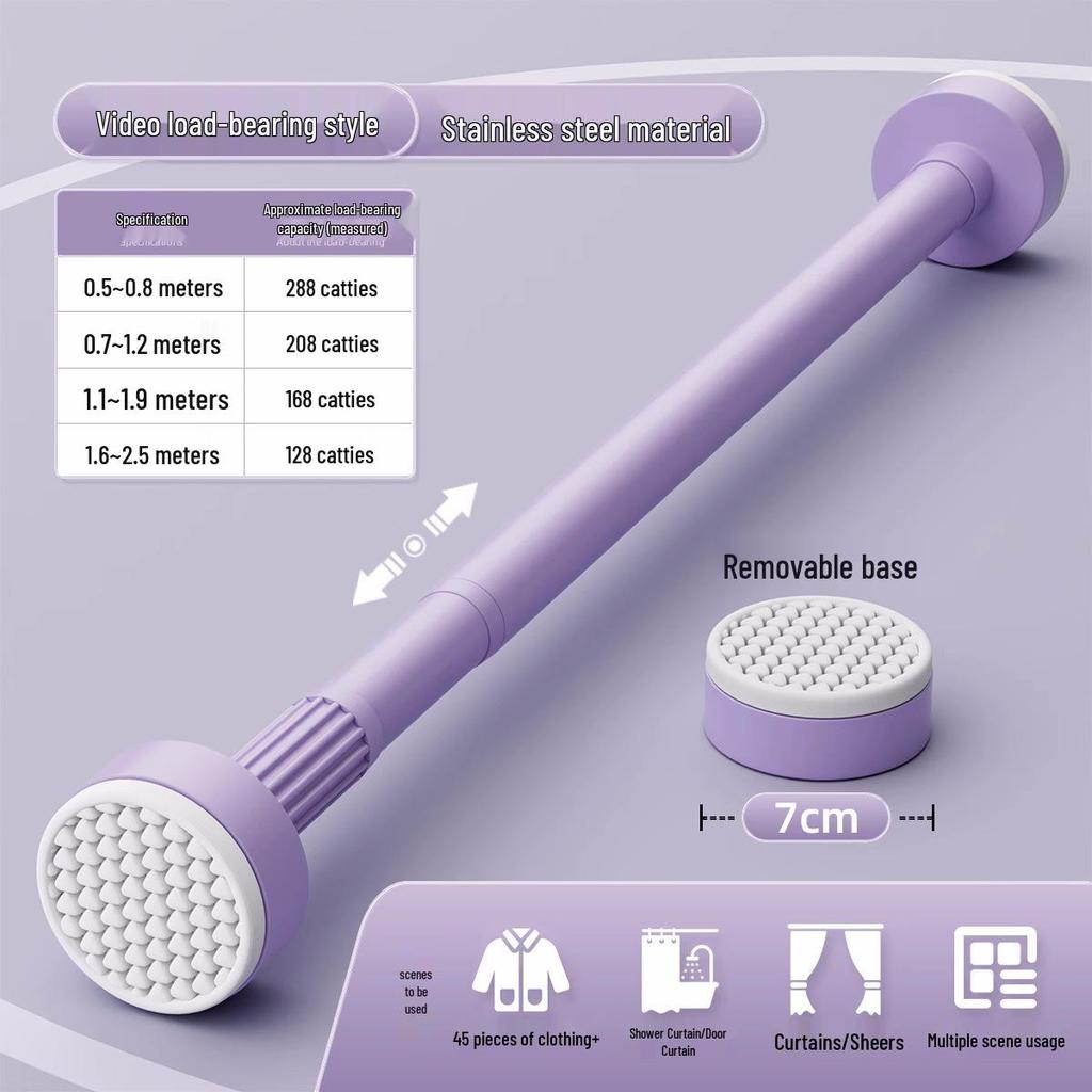 Telescopic Stainless Steel Curtain & Clothes Drying Rod (Punch-Free, Nail-Free)