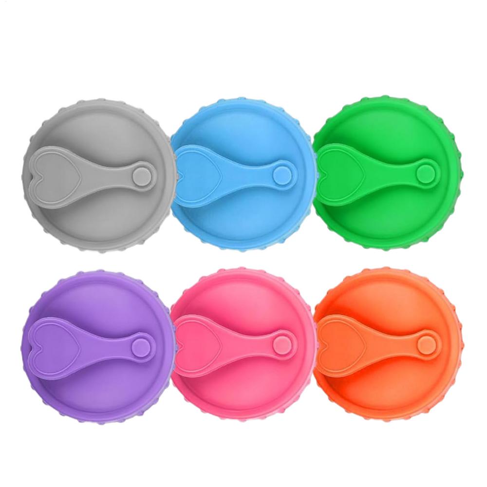6pcs Silicone Soda Can Lid Reusable Can Stopper For Soda Beer Drinks Juice C Oke Beverage Cap Cover Fits Standard C Oke Can