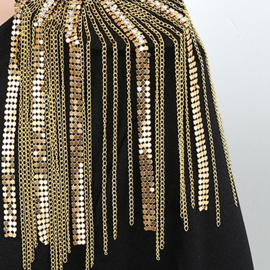 Shoulder Epaulet Long Tassels Metal Sequins Rhinestone DIY Elegant Men Women Shoulder Board Badge Brooch Business Suit Accessories