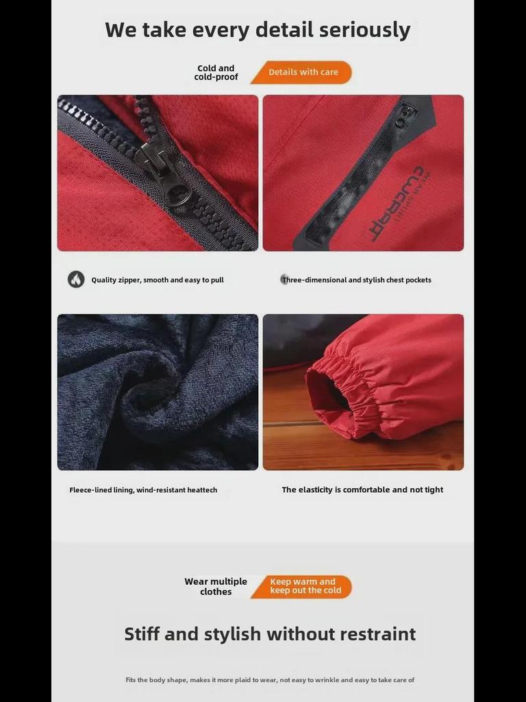 Men's Winter Cotton-Padded Jacket - Plus Velvet, Thick, Windproof & Waterproof for Middle-Aged & Elderly Dads