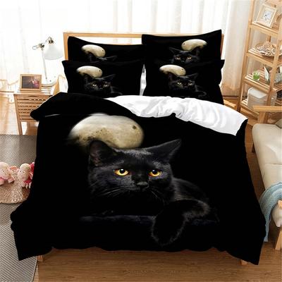 Комплект постельного белья с изображением кота 3D Queen Bedding Duvet Cover Set Bedding Bed Cover Cotton Queen Bed Cover Set Bed Set Bedding