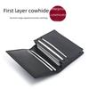 Men's Genuine Leather Business Card Holder - Lychee Grain Cowhide, Customizable LOGO, ID Card Holder