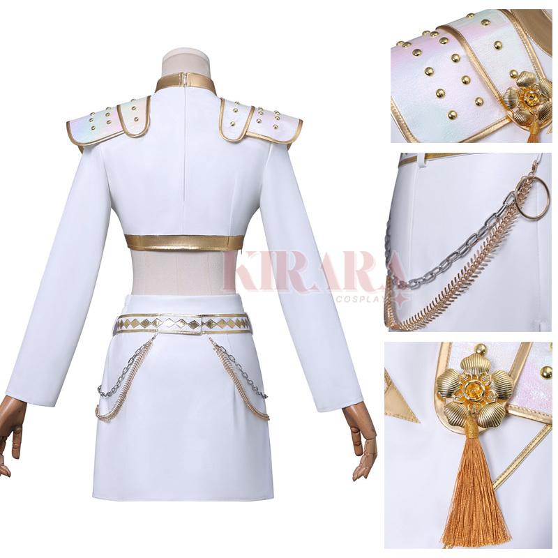 Rumi Zoey Mira Cosplay Costume Wig Kpop Idol Demon Hunters White Suits Stage Performace Role Play Women Halloween Outfits