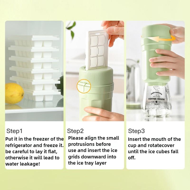 Портативная форма для льда Twist – Силиконовая вращающаяся форма для кубиков льда пищевого класса с крышкой, контейнер для хранения с быстрой заморозкой для самодельного ящика для льда