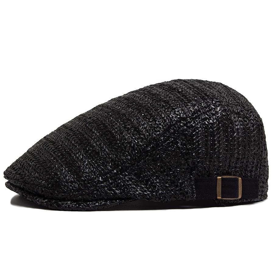 1pc Old Money Style Breathable Straw Berets for Men Women Spring Summer Sun Artist Painter Beret Hat Adjust Flat Cap Newsboy Cap