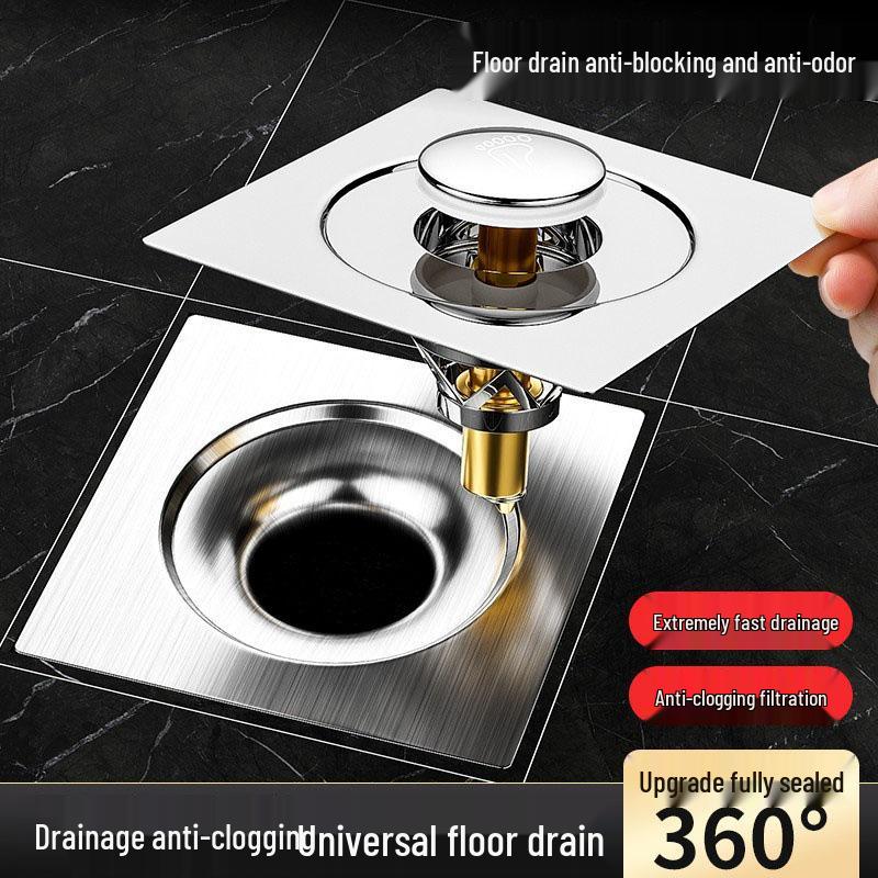 Скидка для новичков: Универсальный герметичный слив для пола в ванной комнате с защитой от запаха - Защита от волос и протечек