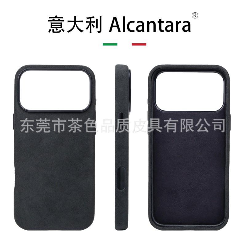 Alcantara Phone Case IPhone 17 18 Pro Max Magnetic Full Cover With AI Button Option