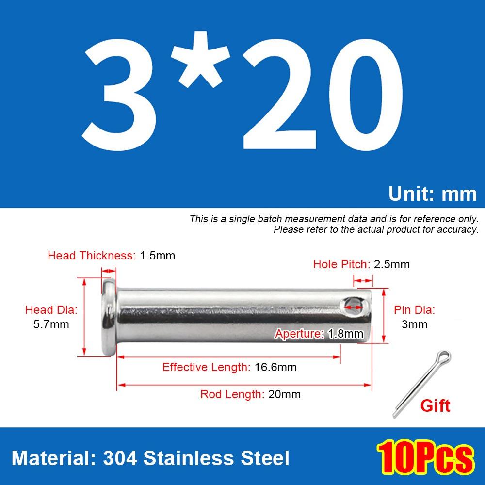 1 комплект Цилиндрический установочный штифт Плоскоголовый штифт-заглушка Комплект Прочный штифт Ось штифта Шплинт