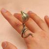 European and American Retro Metal Snake-shaped Ring Cold Style Open Geometric Ring
