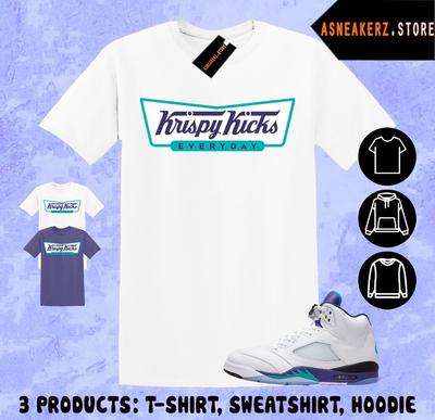 Футболка в тон AJ 5 Grape 2025, чтобы сочетаться с кроссовками Krispy Kicks, Унисекс футболка