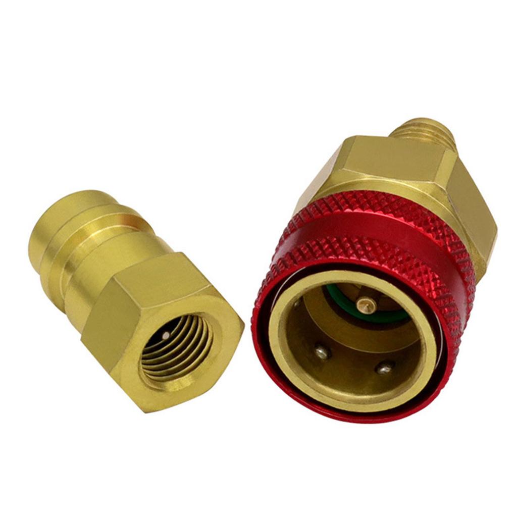 R1234YF Adapter Set High and Low Pressure Quick Connect Coupler Air Conditioner Repair Tool Suitable for Technicians