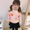 Осенне-зимний вязаный свитер с длинными рукавами и цветочным принтом для девочек, плотные теплые топы для маленьких детей, пуловер для малышей