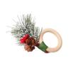 6pcs Artificial Napkin Holder Wooden Napkin Buckle Christmas Pine Needle Napkin Ring  Kitchen