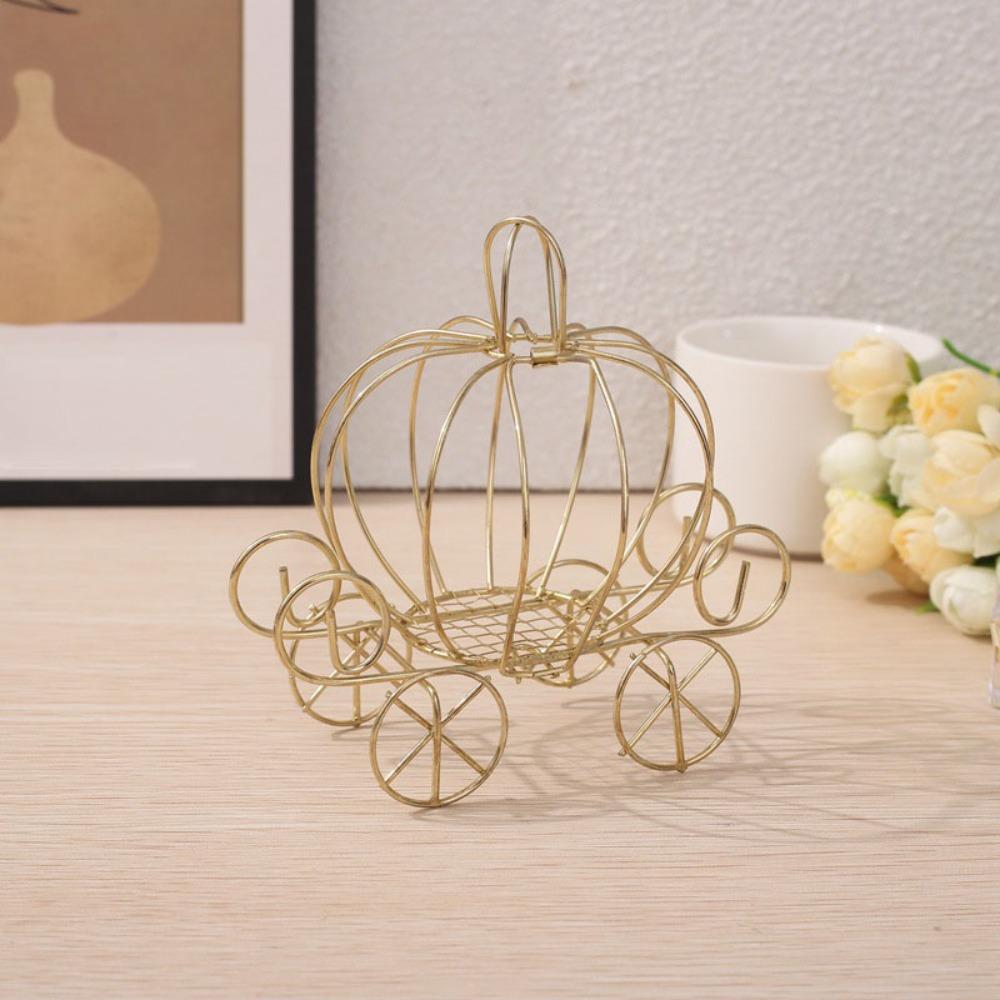 Hollow Pumpkin Carriage Centerpiece Candy Holder For Party Halloween Christmas Decoration