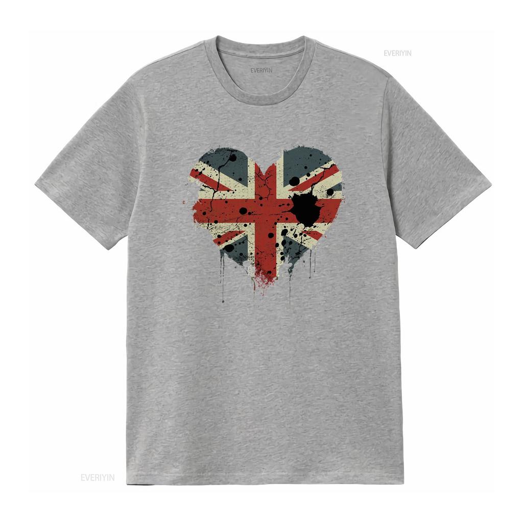 Стильная Футболка Хлопковая Мужская с Британским Флагом Union Jack Команда GB Великобритания винтажная Стирка дизайнерская одежда Дышащая