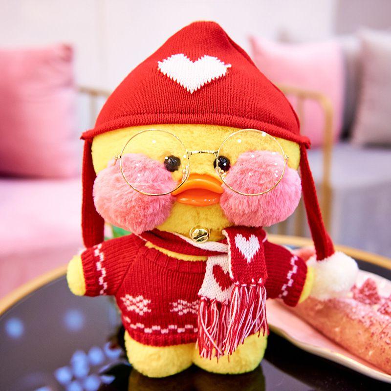 Очаровательная 30-сантиметровая мягкая игрушка Lalafanfan Cafe Mimi в костюме желтого утенка для детей и домашнего декора