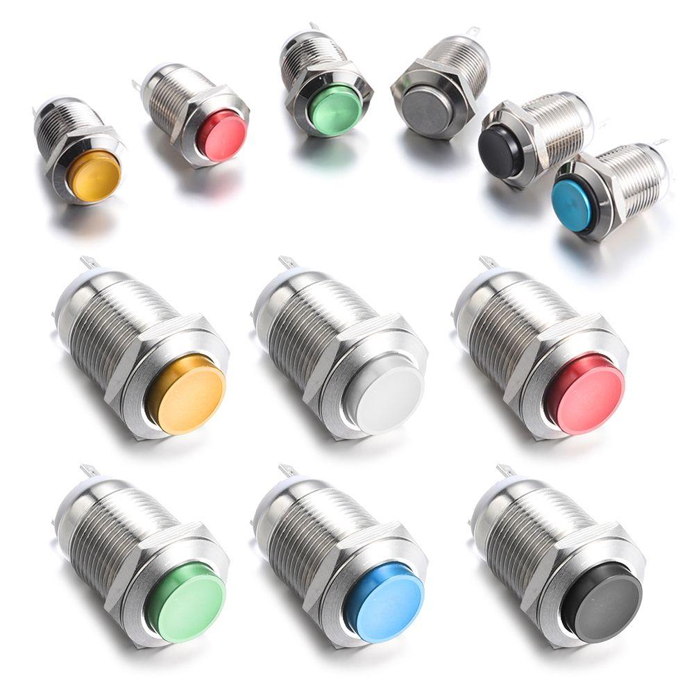 Multicolor Ring Waterproof 12mm Metal Momentary Push Button Switch