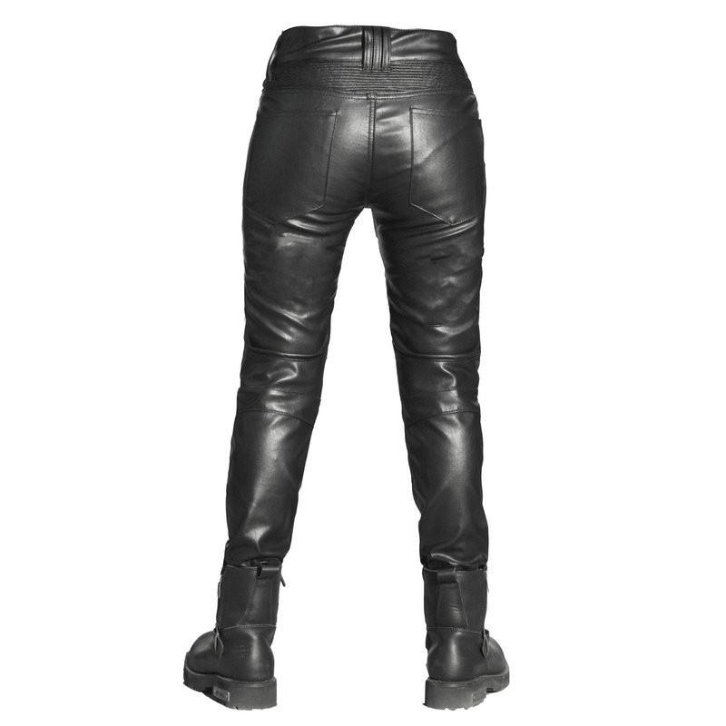 Womens Motorcycle Riding Pants Vintage Style Windproof Waterproof Protective Gear Slim Fit Leather Look