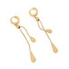 Water Drop Jewelry Adjustable Y Shape Slider Chain Necklace Golden Hoop Earrings