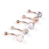 5/10Pcs Women Faux Opal Inlaid Belly Button Navel Rings Body Piercing Jewelry