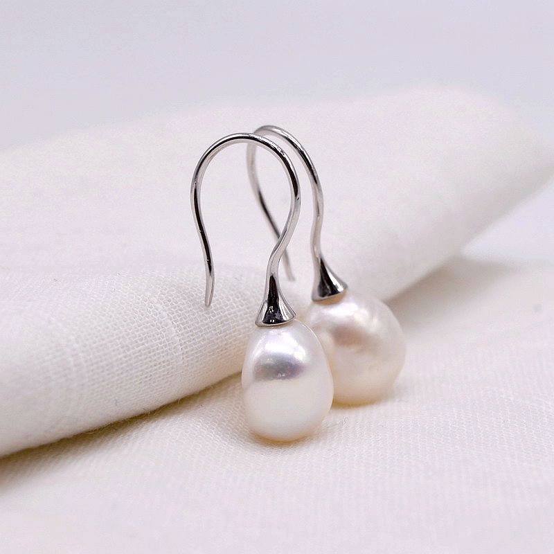 Серьги с жемчугом, цветной натуральный пресноводный жемчуг, большой серебряный крючок, серьги с жемчугом в стиле барокко, простые женские серьги, подарок на выбор для девочек