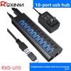 10-Port USB 3.0 Hub Splitter Expander High-Speed Fast Charging with 12V4A Power Supply Factory Direct New Condition