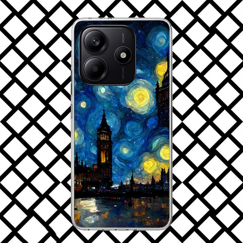 Чехол для телефона «Звездная ночь» Ван Гога для Xiaomi Redmi Note 15 14 14S 13 12 12S 11 Pro Plus 11E 11T 11S 10S 5G Мягкий чехол Fundas
