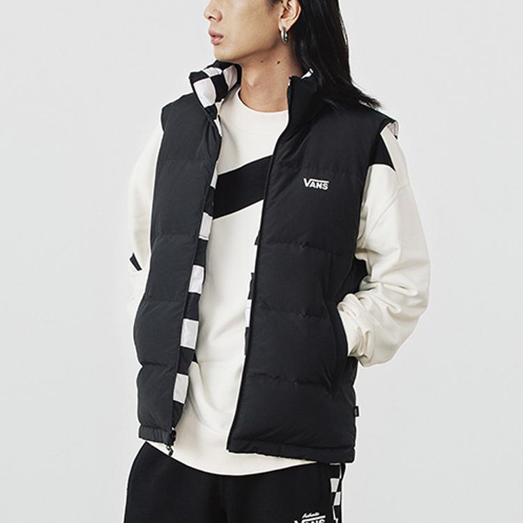 Vans Двусторонний теплый рабочий жилет с воротником-стойкой, жилет унисекс, черный VN0A54NUBLK