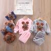Children's Autumn and Winter Pajamas with Cartoon Bear Flannel Set of Home Clothes