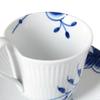 [Officially Imported] Royal Copenhagen Blue Fluted Mega High-Handle Cup & Saucer, 240ml, White, 1016909, Perfect for Wedding Gifts