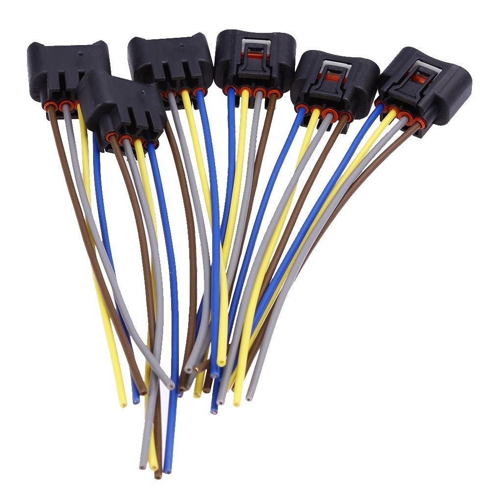90980-11885 Ignition Coil Connector Plug Harness Replacement For Toyota Lexus 4-Way Female (Pack Of 6)