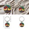 Life Tree Glass Pendant Keychain With Vibrant Line Design For Celebration And Souvenir Use
