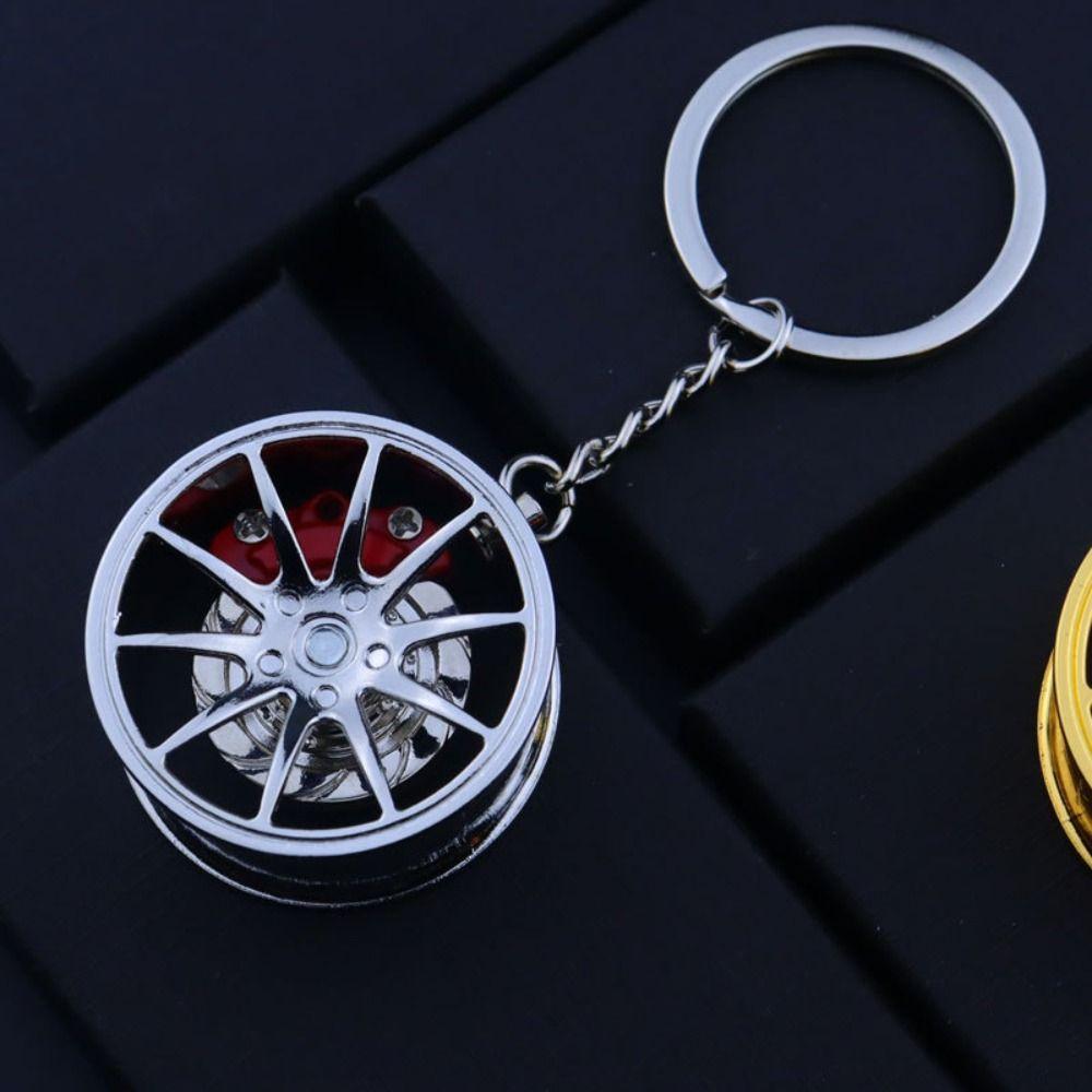 Zinc Zinc Zinc Alloy Wheel Hub Key Chain Rotatable Car Accessories Keychain  Girls Boys