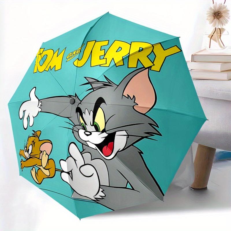 1pc Tom Jerry Automatic Open/close Umbrella, Heavy-Duty Iron Frame, Folding Portable Design, Travel, Everyday Use172