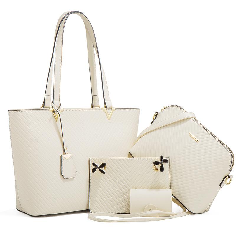 Новые модные женские сумки через плечо, повседневные женские сумки большой вместимости, простые сумки из искусственной кожи, ручные сумки, набор из 4 сумок и кошельков