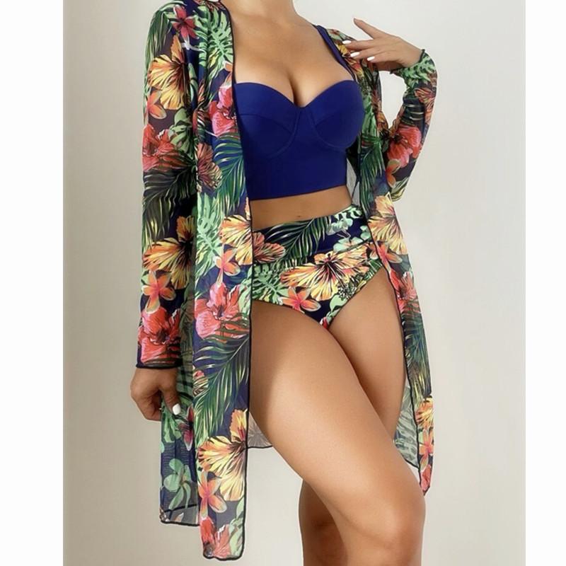 New Bikini Beach Skirt Tunics for Beach Cover Up Swimsuit Women Ruffle Biquini Bathing Suit Summer Beach Wear Swim Suit