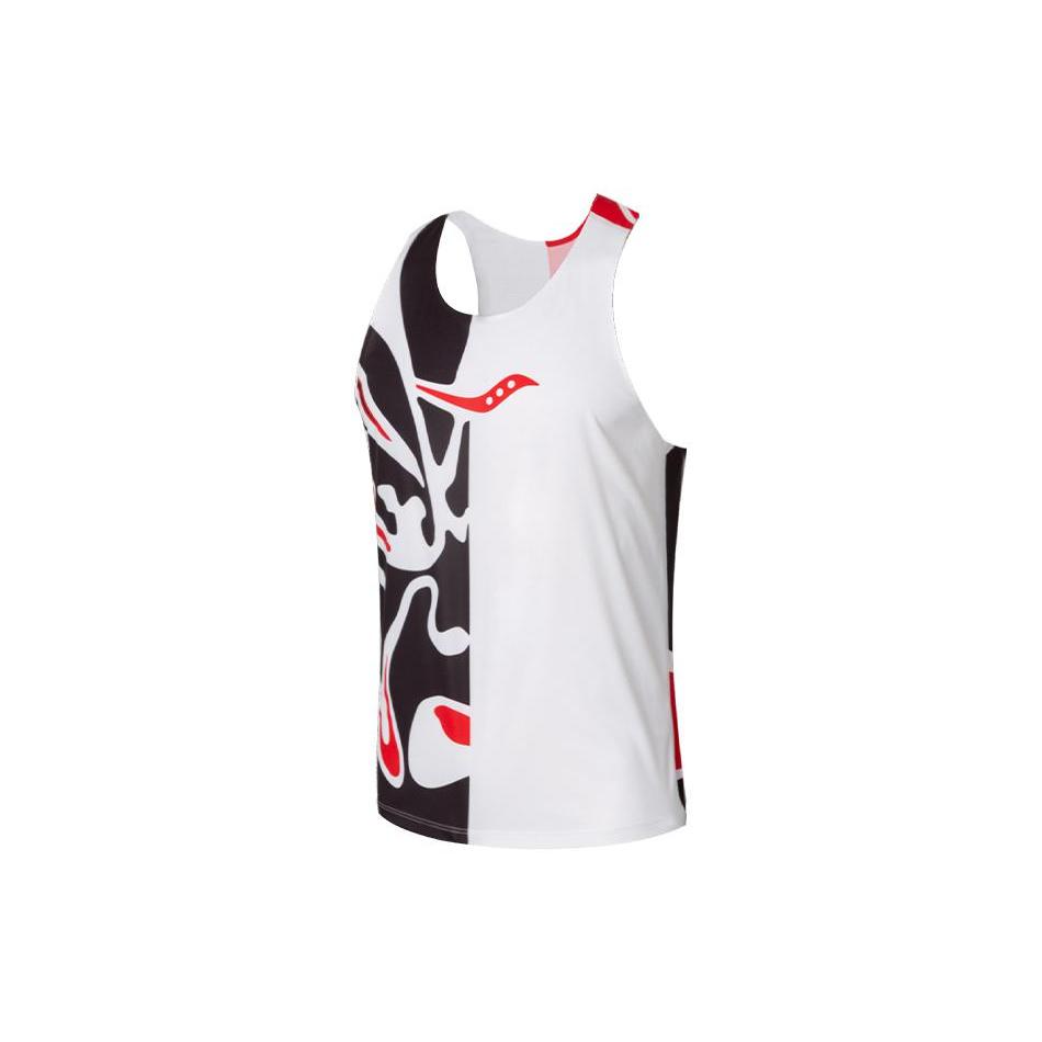 Saucony Running Tank Top Men's White Black Red SC2210101-1