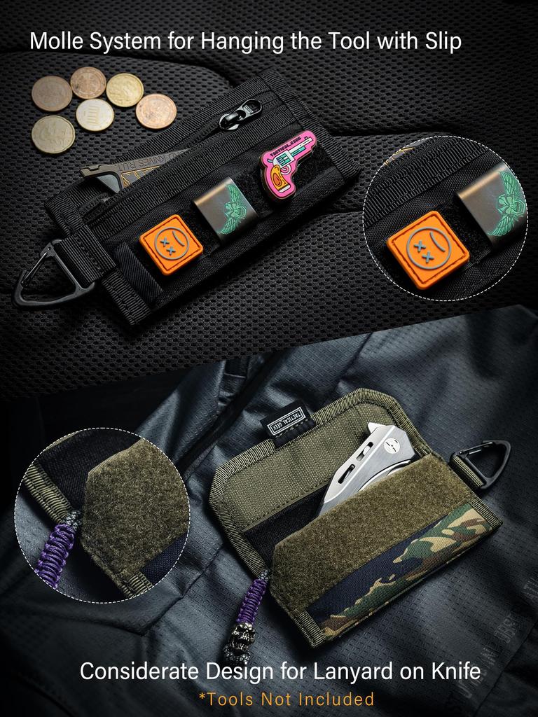 TACTICAL GEEK Storage A2 EDC Pouch Organizer with Nylon Coin Purse and Storage Small Pocket Organizer for Compact Gadget Pouch for Everyday Carry