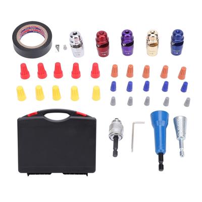 Набор из 37 электрических инструментов для зачистки проводов для дрели, быстрый инструмент для скручивания кабеля AWG с 25 соединительными гайками