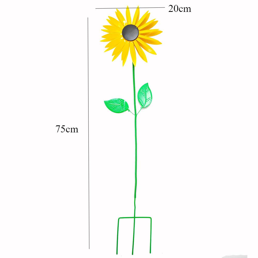 Вращающаяся металлическая ветряная мельница для сада на открытом воздухе, железный патио, вилла, лужайка, подсолнух, украшение, вставные украшения