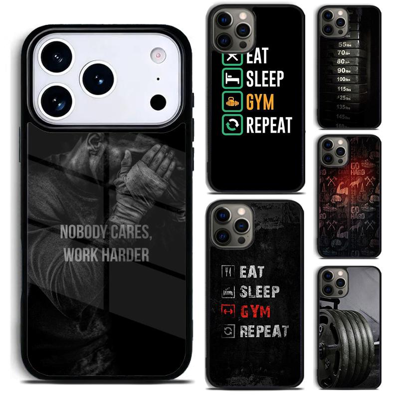 Чехол для телефона для спортзала, фитнеса, бодибилдинга для iPhone 17 16 15 Pro Max Air 14 13 12 11 Plus Ударопрочный чехол