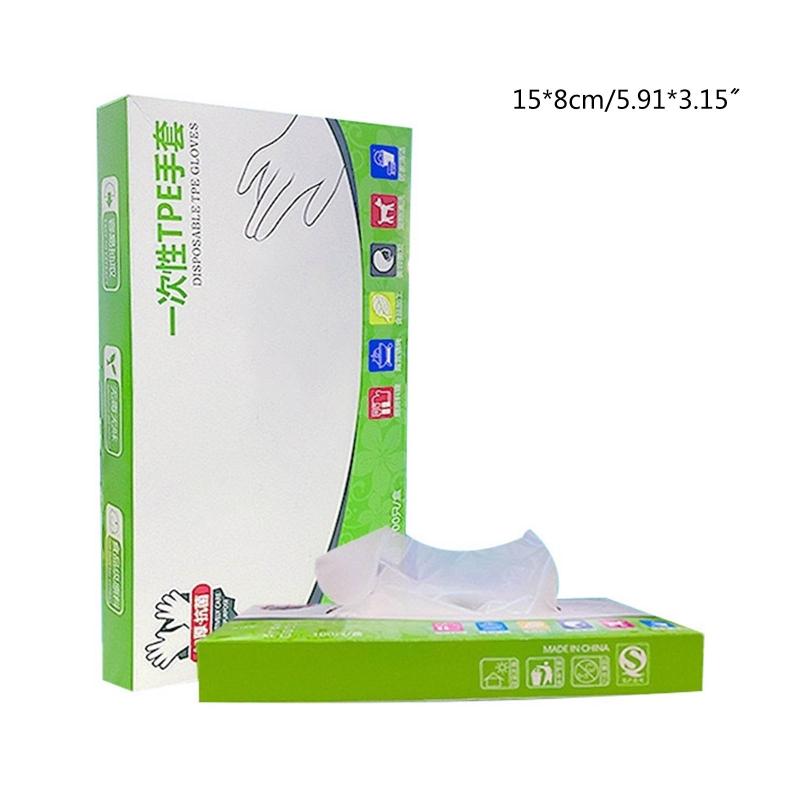 100Pcs Disposable Gloves Food Grade Catering Barbecue Thickened Oil-proof Hairdressing Cleaning Gloves TPE Material for Kitchen